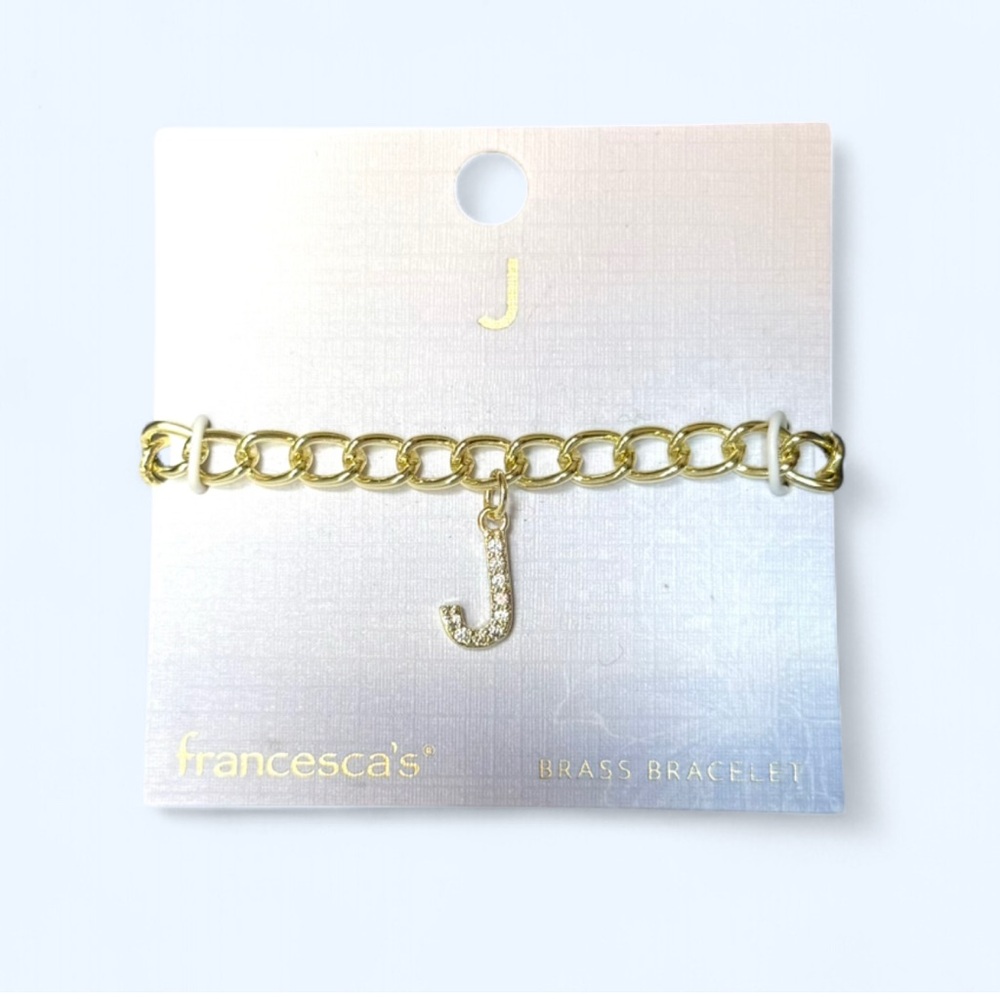 Francesca’s Gold Bracelet with J Initial Charm